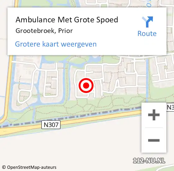 Locatie op kaart van de 112 melding: Ambulance Met Grote Spoed Naar Grootebroek, Prior op 11 september 2018 22:04