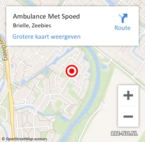 Locatie op kaart van de 112 melding: Ambulance Met Spoed Naar Brielle, Zeebies op 11 september 2018 22:08