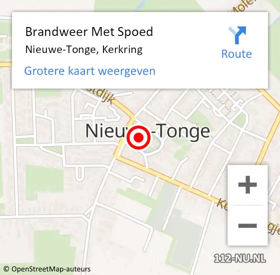 Locatie op kaart van de 112 melding: Brandweer Met Spoed Naar Nieuwe-Tonge, Kerkring op 11 september 2018 22:17