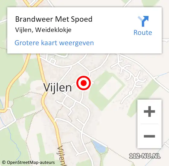 Locatie op kaart van de 112 melding: Brandweer Met Spoed Naar Vijlen, Weideklokje op 11 september 2018 23:49