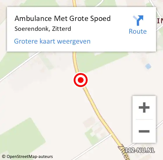 Locatie op kaart van de 112 melding: Ambulance Met Grote Spoed Naar Soerendonk, Zitterd op 12 september 2018 02:54