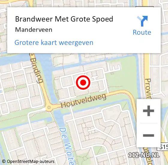 Locatie op kaart van de 112 melding: Brandweer Met Grote Spoed Naar Manderveen op 12 september 2018 04:05