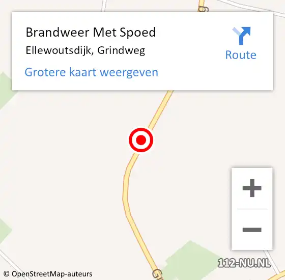 Locatie op kaart van de 112 melding: Brandweer Met Spoed Naar Ellewoutsdijk, Grindweg op 12 september 2018 04:35