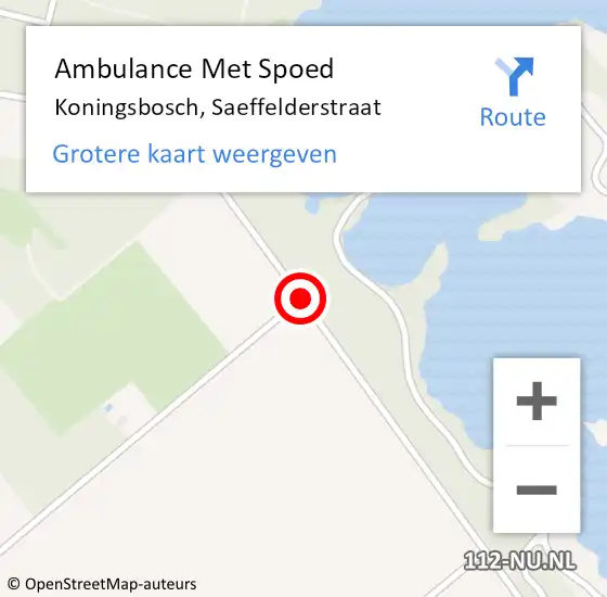 Locatie op kaart van de 112 melding: Ambulance Met Spoed Naar Koningsbosch, Saeffelderstraat op 12 september 2018 05:15