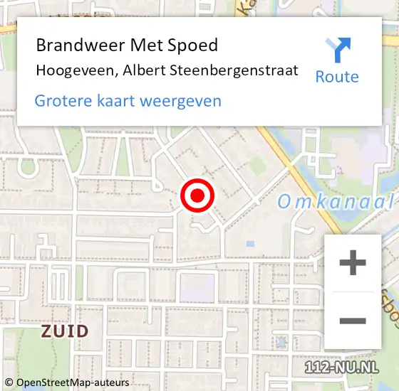 Locatie op kaart van de 112 melding: Brandweer Met Spoed Naar Hoogeveen, Albert Steenbergenstraat op 12 september 2018 06:39