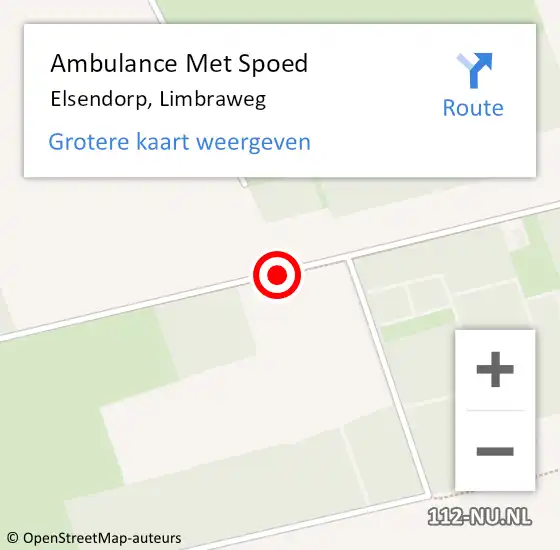 Locatie op kaart van de 112 melding: Ambulance Met Spoed Naar Elsendorp, Limbraweg op 12 september 2018 07:38