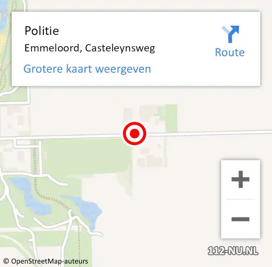 Locatie op kaart van de 112 melding: Politie Emmeloord, Casteleynsweg op 12 september 2018 08:13