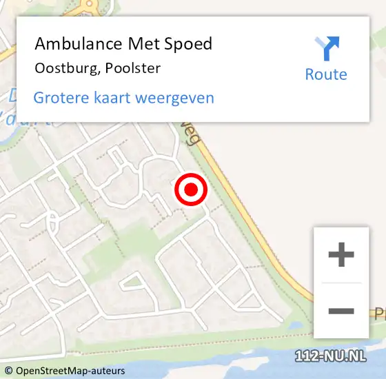 Locatie op kaart van de 112 melding: Ambulance Met Spoed Naar Oostburg, Poolster op 12 september 2018 09:27