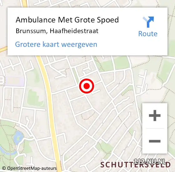 Locatie op kaart van de 112 melding: Ambulance Met Grote Spoed Naar Brunssum, Haafheidestraat op 8 maart 2014 20:28