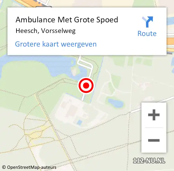 Locatie op kaart van de 112 melding: Ambulance Met Grote Spoed Naar Heesch, Vorsselweg op 12 september 2018 10:24