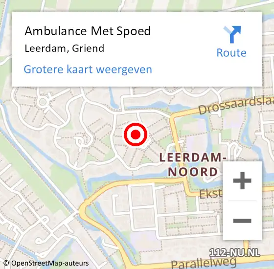 Locatie op kaart van de 112 melding: Ambulance Met Spoed Naar Leerdam, Griend op 12 september 2018 12:28