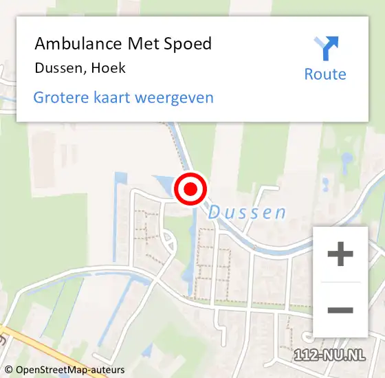 Locatie op kaart van de 112 melding: Ambulance Met Spoed Naar Dussen, Hoek op 12 september 2018 13:55