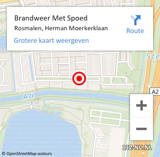 Locatie op kaart van de 112 melding: Brandweer Met Spoed Naar Rosmalen, Herman Moerkerklaan op 12 september 2018 14:01