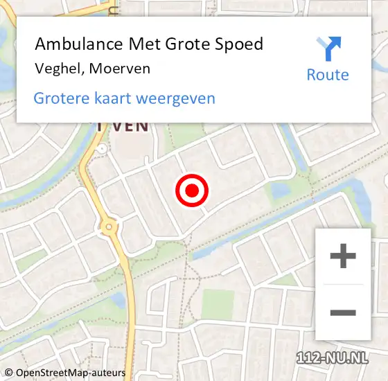 Locatie op kaart van de 112 melding: Ambulance Met Grote Spoed Naar Veghel, Moerven op 12 september 2018 14:17