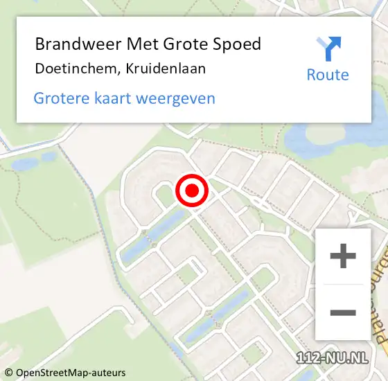 Locatie op kaart van de 112 melding: Brandweer Met Grote Spoed Naar Doetinchem, Kruidenlaan op 12 september 2018 14:34