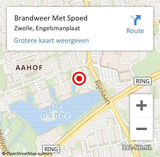 Locatie op kaart van de 112 melding: Brandweer Met Spoed Naar Zwolle, Engelsmanplaat op 12 september 2018 15:13