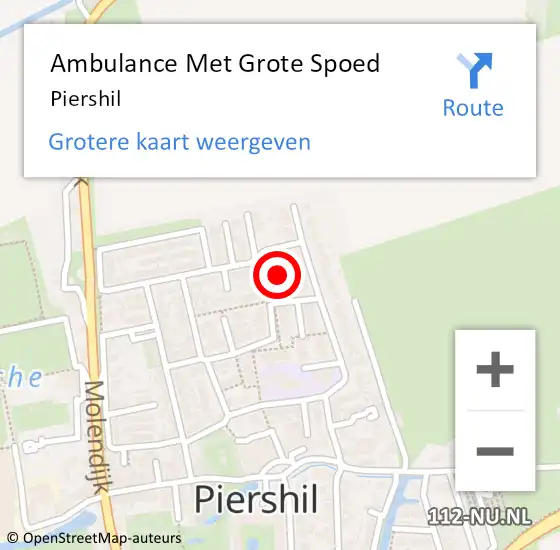 Locatie op kaart van de 112 melding: Ambulance Met Grote Spoed Naar Piershil op 12 september 2018 16:15