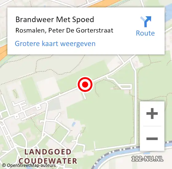 Locatie op kaart van de 112 melding: Brandweer Met Spoed Naar Rosmalen, Peter De Gorterstraat op 12 september 2018 16:51