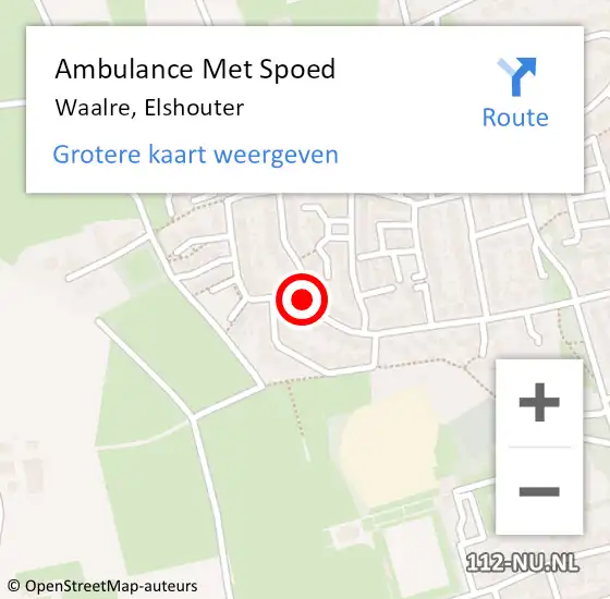 Locatie op kaart van de 112 melding: Ambulance Met Spoed Naar Waalre, Elshouter op 12 september 2018 17:13