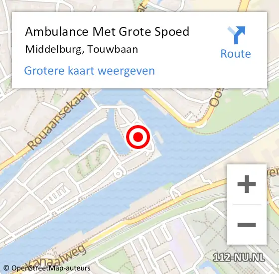Locatie op kaart van de 112 melding: Ambulance Met Grote Spoed Naar Middelburg, Touwbaan op 12 september 2018 17:34