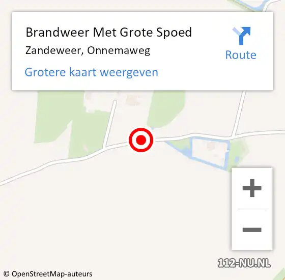 Locatie op kaart van de 112 melding: Brandweer Met Grote Spoed Naar Zandeweer, Onnemaweg op 12 september 2018 18:52