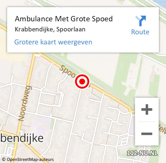 Locatie op kaart van de 112 melding: Ambulance Met Grote Spoed Naar Krabbendijke, Spoorlaan op 12 september 2018 19:42