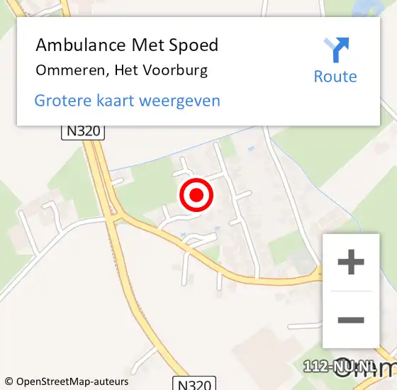 Locatie op kaart van de 112 melding: Ambulance Met Spoed Naar Ommeren, Het Voorburg op 12 september 2018 21:46