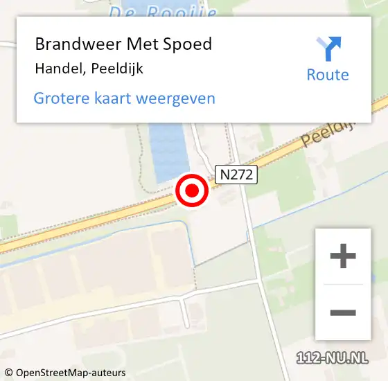 Locatie op kaart van de 112 melding: Brandweer Met Spoed Naar Handel, Peeldijk op 12 september 2018 22:27