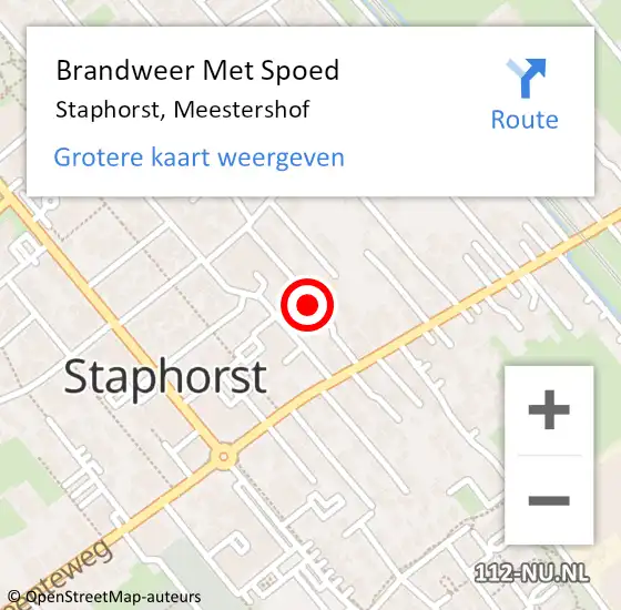 Locatie op kaart van de 112 melding: Brandweer Met Spoed Naar Staphorst, Meestershof op 13 september 2018 00:01