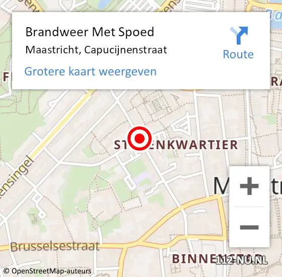 Locatie op kaart van de 112 melding: Brandweer Met Spoed Naar Maastricht, Capucijnenstraat op 13 september 2018 00:45
