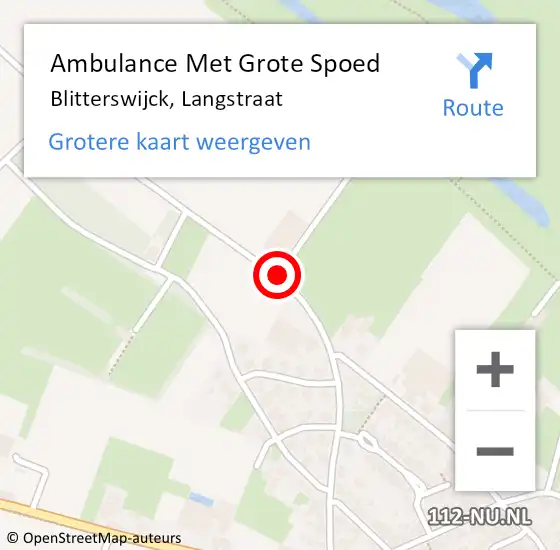 Locatie op kaart van de 112 melding: Ambulance Met Grote Spoed Naar Blitterswijck, Langstraat op 13 september 2018 04:17