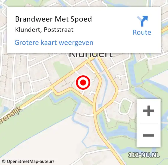 Locatie op kaart van de 112 melding: Brandweer Met Spoed Naar Klundert, Poststraat op 8 maart 2014 22:11