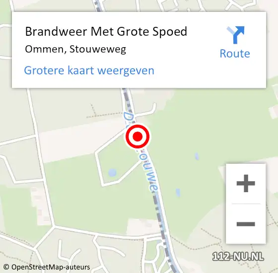 Locatie op kaart van de 112 melding: Brandweer Met Grote Spoed Naar Ommen, Stouweweg op 13 september 2018 05:42