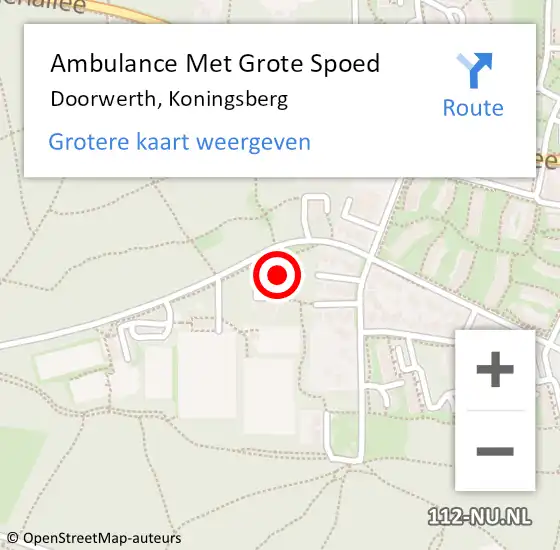 Locatie op kaart van de 112 melding: Ambulance Met Grote Spoed Naar Doorwerth, Koningsberg op 13 september 2018 07:50