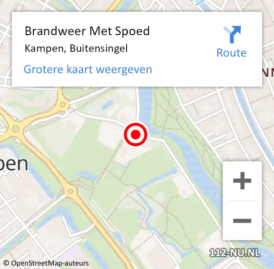 Locatie op kaart van de 112 melding: Brandweer Met Spoed Naar Kampen, Buitensingel op 8 maart 2014 22:28