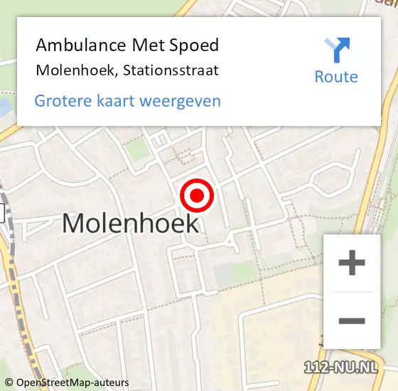 Locatie op kaart van de 112 melding: Ambulance Met Spoed Naar Molenhoek, Stationsstraat op 13 september 2018 10:28