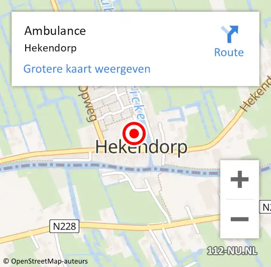 Locatie op kaart van de 112 melding: Ambulance Hekendorp op 13 september 2018 12:33