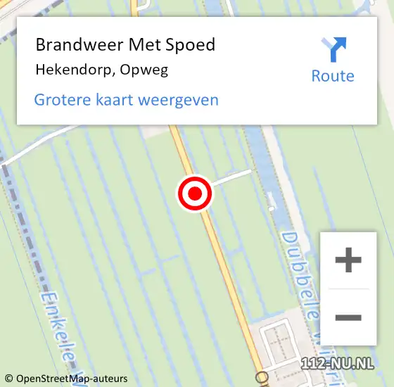 Locatie op kaart van de 112 melding: Brandweer Met Spoed Naar Hekendorp, Opweg op 13 september 2018 13:32