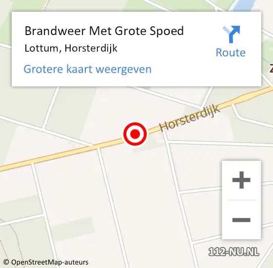 Locatie op kaart van de 112 melding: Brandweer Met Grote Spoed Naar Lottum, Horsterdijk op 13 september 2018 13:56