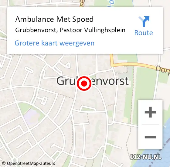 Locatie op kaart van de 112 melding: Ambulance Met Spoed Naar Grubbenvorst, Pastoor Vullinghsplein op 8 maart 2014 23:06