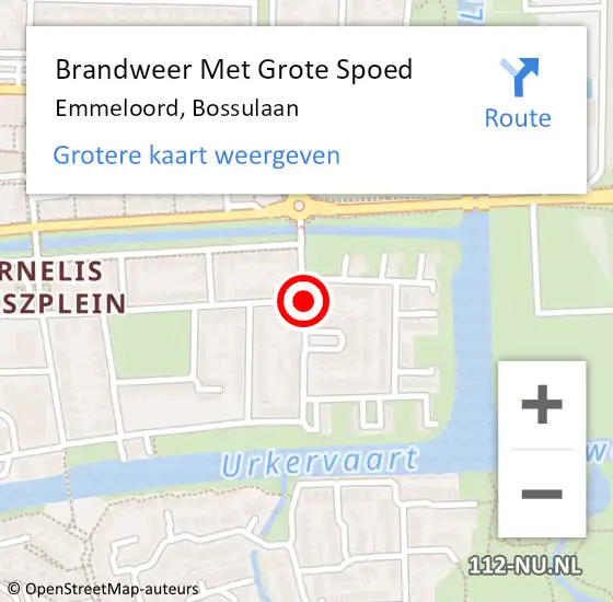 Locatie op kaart van de 112 melding: Brandweer Met Grote Spoed Naar Emmeloord, Bossulaan op 13 september 2018 14:43