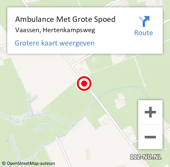 Locatie op kaart van de 112 melding: Ambulance Met Grote Spoed Naar Vaassen, Hertenkampsweg op 13 september 2018 15:28