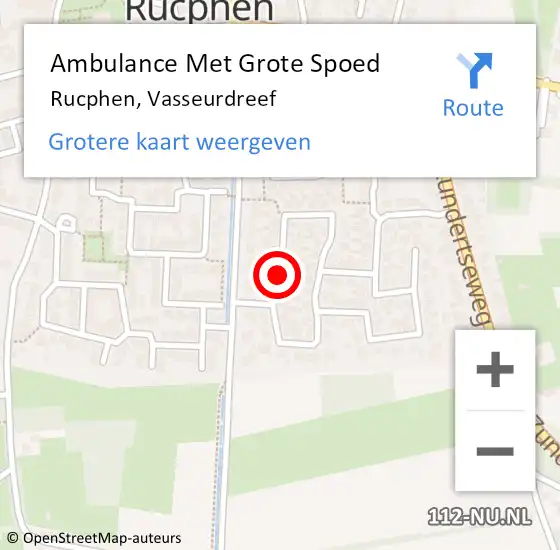 Locatie op kaart van de 112 melding: Ambulance Met Grote Spoed Naar Rucphen, Vasseurdreef op 13 september 2018 17:11