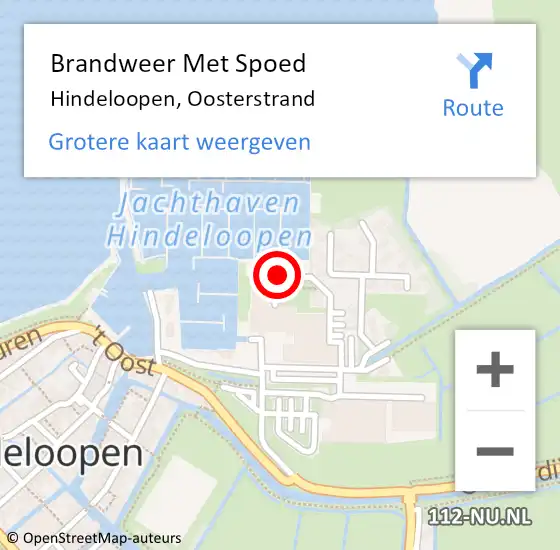 Locatie op kaart van de 112 melding: Brandweer Met Spoed Naar Hindeloopen, Oosterstrand op 13 september 2018 18:39