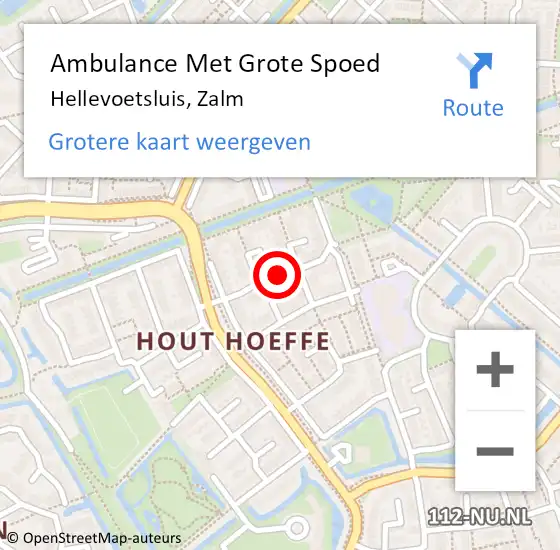 Locatie op kaart van de 112 melding: Ambulance Met Grote Spoed Naar Hellevoetsluis, Zalm op 13 september 2018 20:51