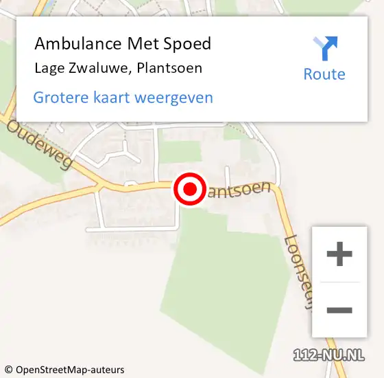 Locatie op kaart van de 112 melding: Ambulance Met Spoed Naar Lage Zwaluwe, Plantsoen op 14 september 2018 04:11