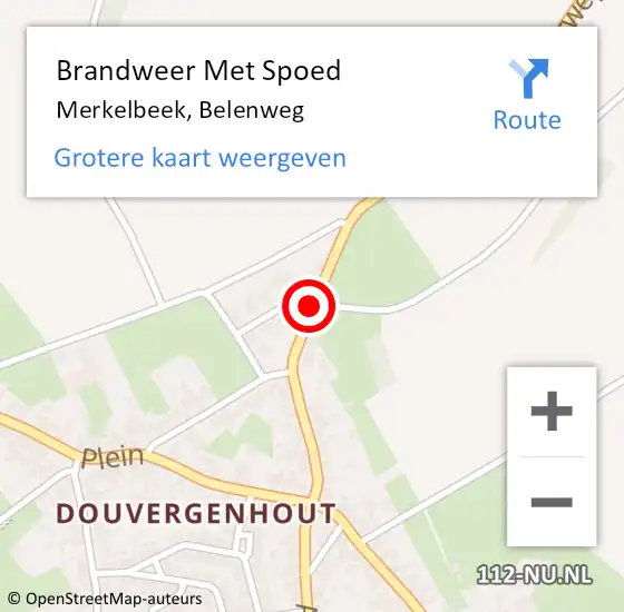 Locatie op kaart van de 112 melding: Brandweer Met Spoed Naar Merkelbeek, Belenweg op 14 september 2018 08:20