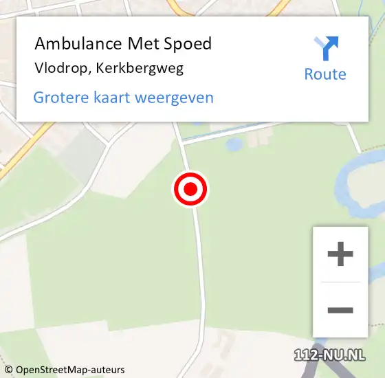 Locatie op kaart van de 112 melding: Ambulance Met Spoed Naar Vlodrop, Kerkbergweg op 14 september 2018 08:31