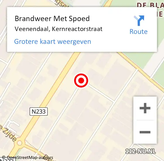 Locatie op kaart van de 112 melding: Brandweer Met Spoed Naar Veenendaal, Kernreactorstraat op 14 september 2018 08:56