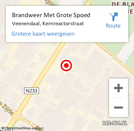 Locatie op kaart van de 112 melding: Brandweer Met Grote Spoed Naar Veenendaal, Kernreactorstraat op 14 september 2018 09:05